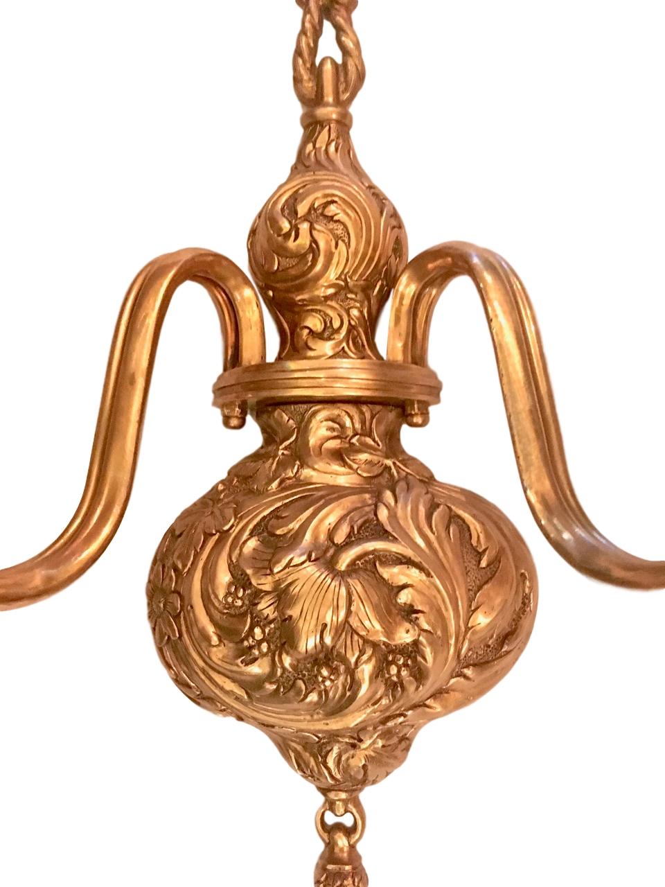 Set of Large Gilt Bronze Sconces, Sold in Pairs In Good Condition For Sale In New York, NY
