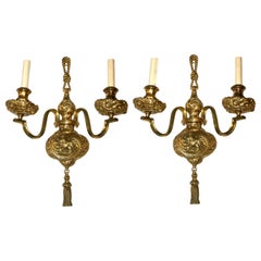 Antique Set of Large Gilt Bronze Sconces, Sold in Pairs
