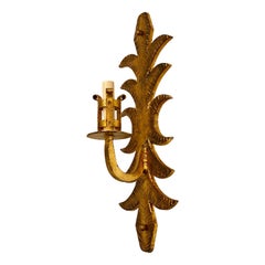 Set of Large Gilt Wrought Iron Sconces, Sold Per Pair