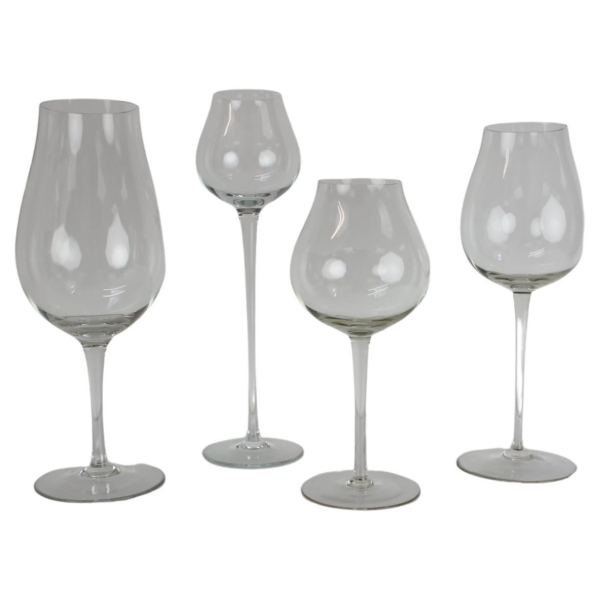 Set of Large Glass Goblets 1960s, Czechoslovakia