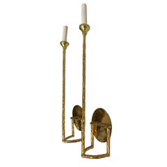 Set of Large Hammered Bronze Sconces. Sold in pairs