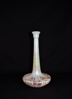 Set di grandi vasi iridescenti Jugendstil Wilhelm Kralik Sohn