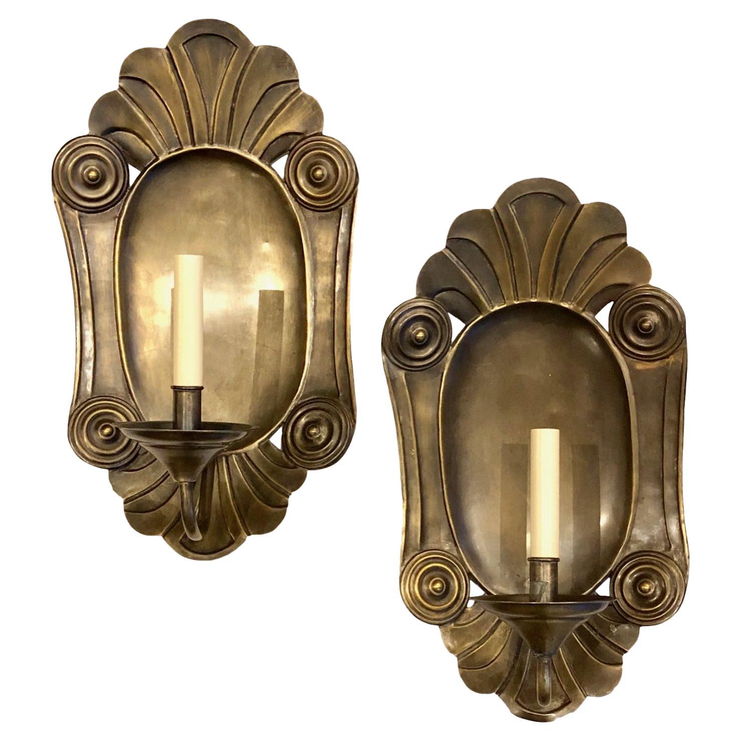 Set of Large Italian Hammered Sconces, Sold per Pair