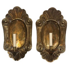 Set di grandi lampade italiane martellate, vendute a coppia