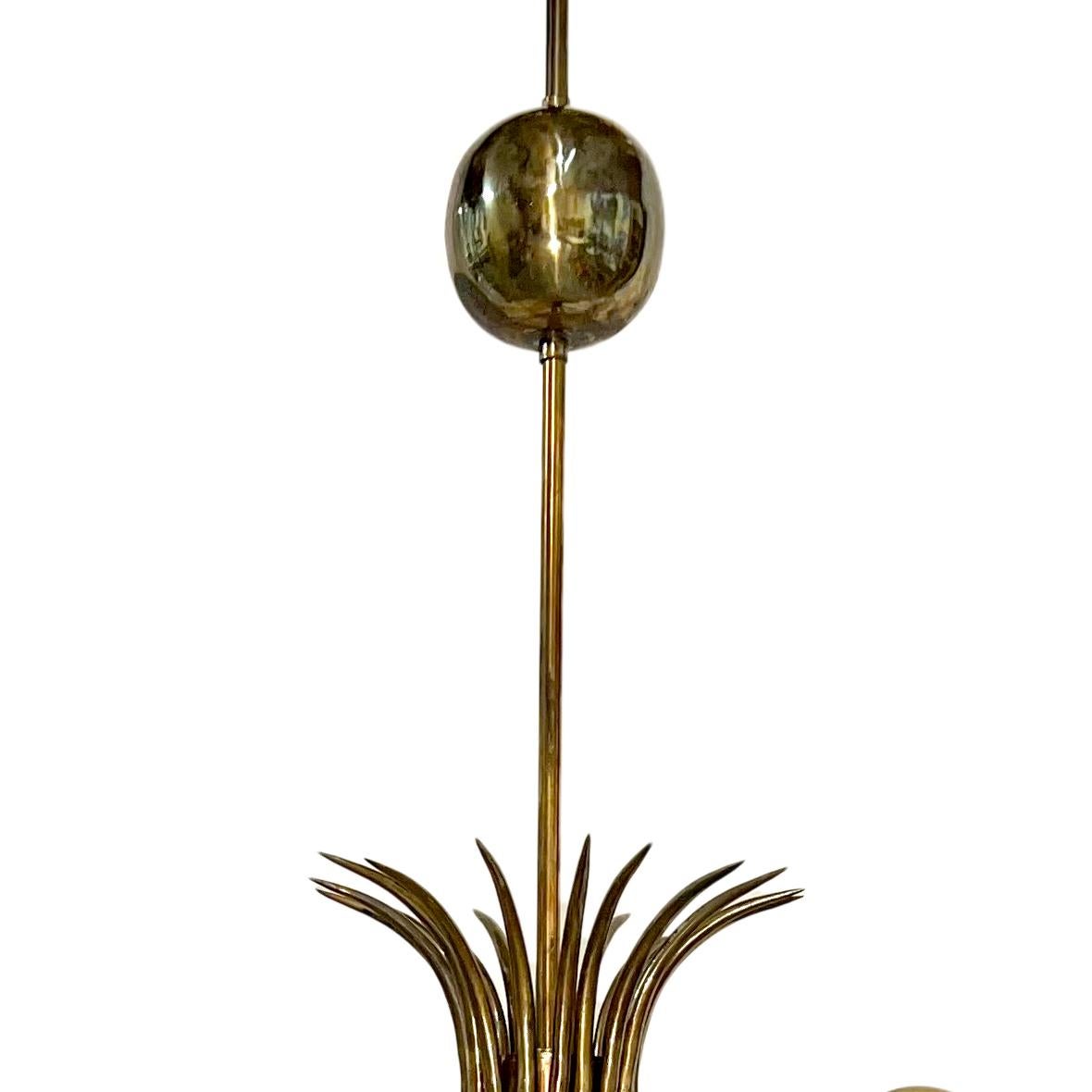 Gilt Set of Large Italian Mid-Century Chandeliers, Sold Individually For Sale