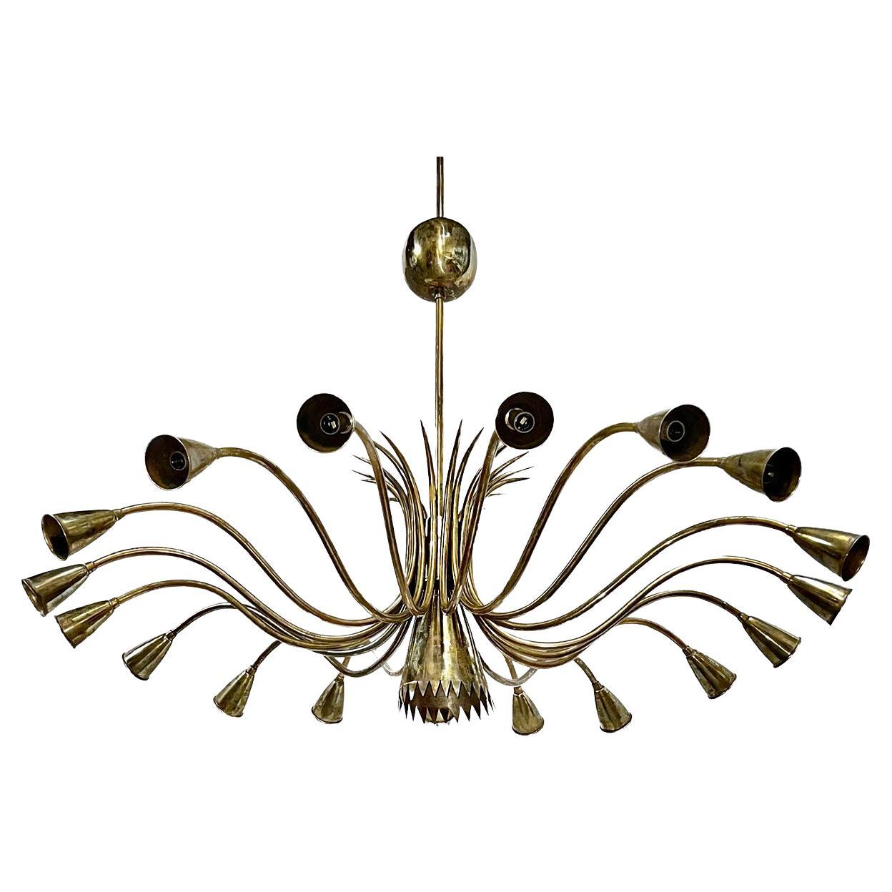 Set of Large Italian Mid-Century Chandeliers, Sold Individually For Sale