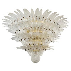 Set of Large Midcentury Glass Chandeliers, Sold Individually