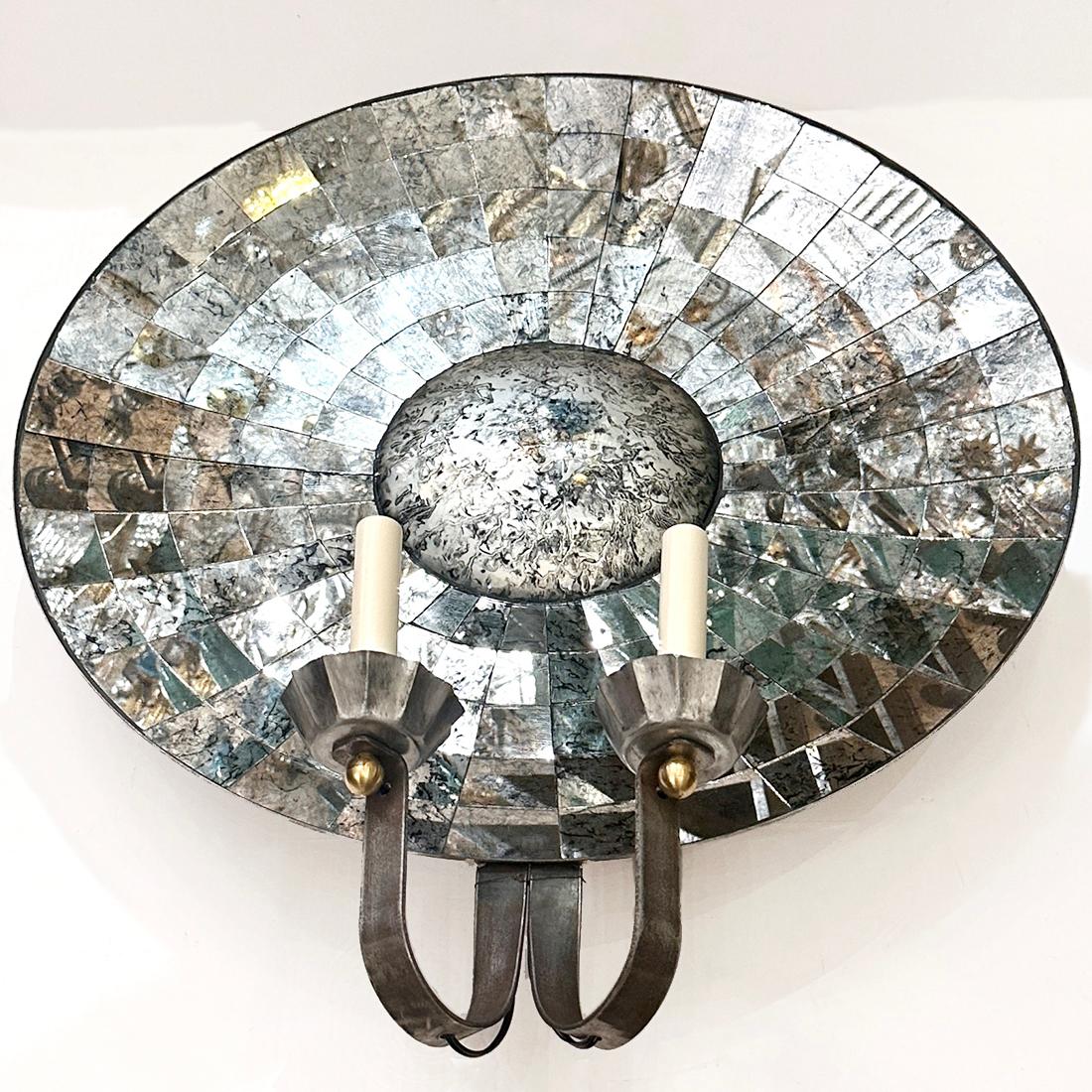 Set of Large Mirror Sconces, Sold per Pair For Sale 1