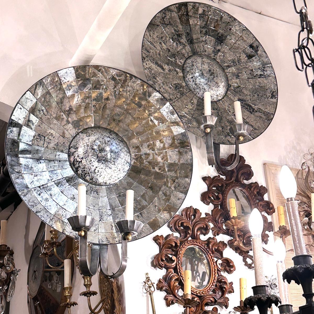 Set of Large Mirror Sconces, Sold per Pair For Sale 2