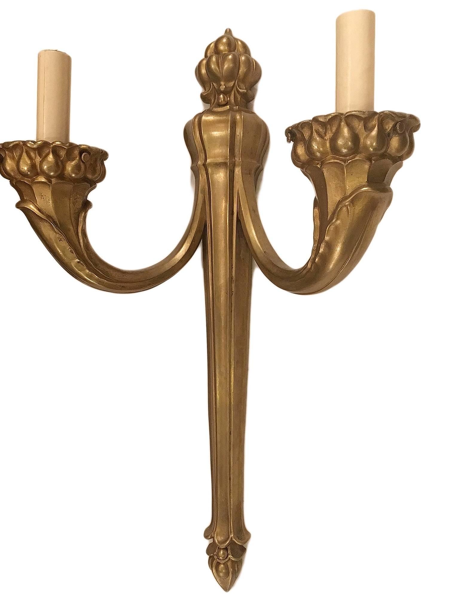 Set of Large Neoclassic Sconces, Sold in Pairs In Good Condition For Sale In New York, NY
