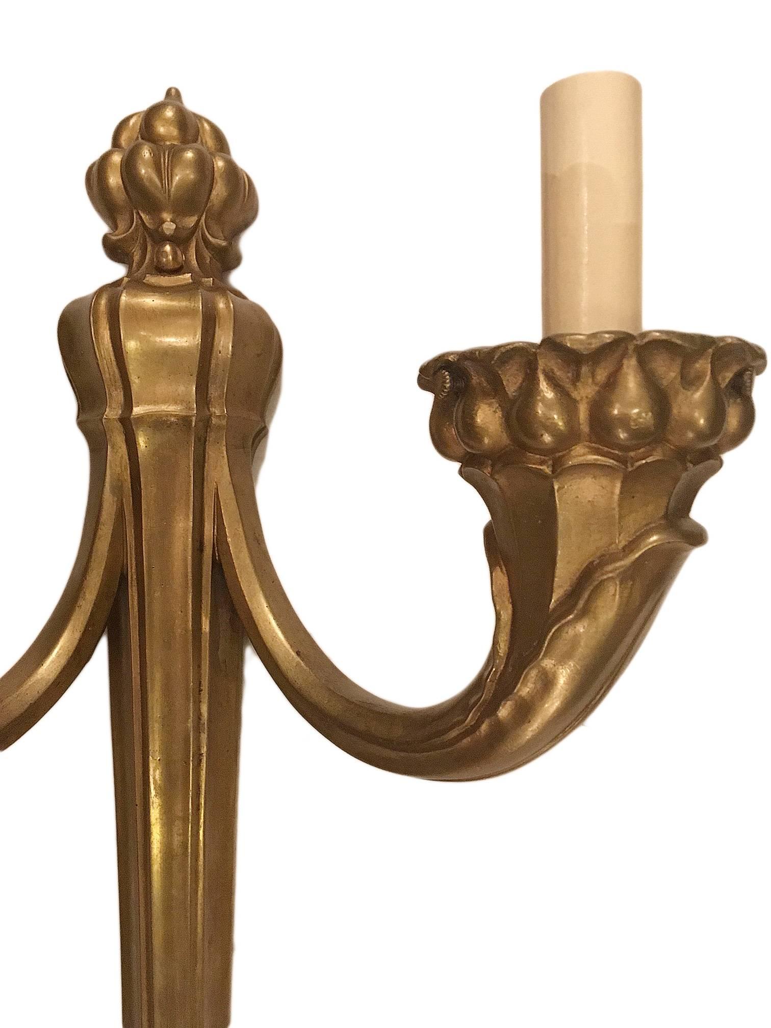 Mid-20th Century Set of Large Neoclassic Sconces, Sold in Pairs For Sale