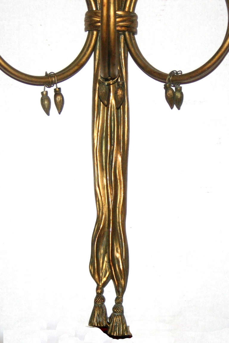 Bronze Set of Large Neoclassic Sconces, Sold Per Pair For Sale