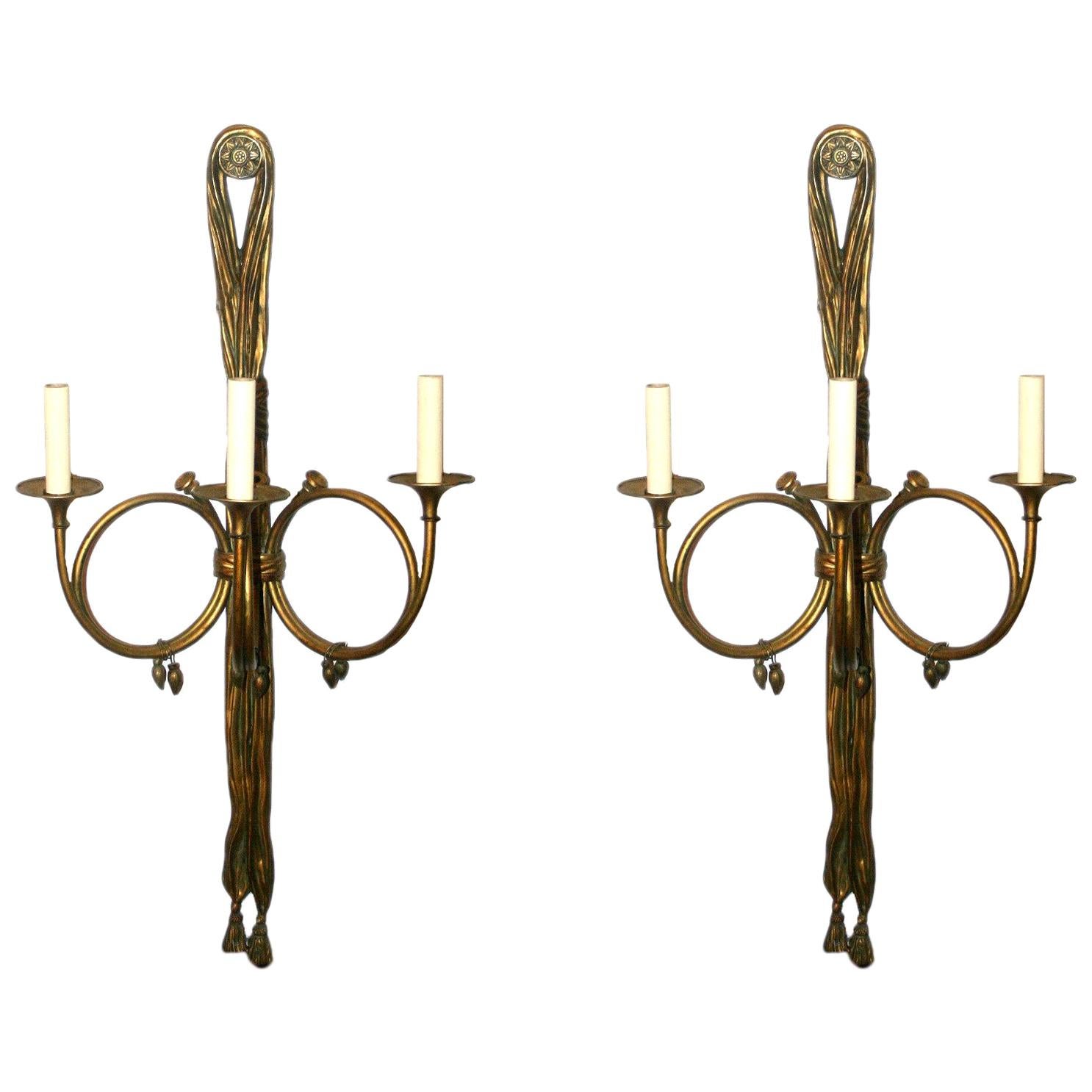 Set of Large Neoclassic Sconces, Sold Per Pair For Sale
