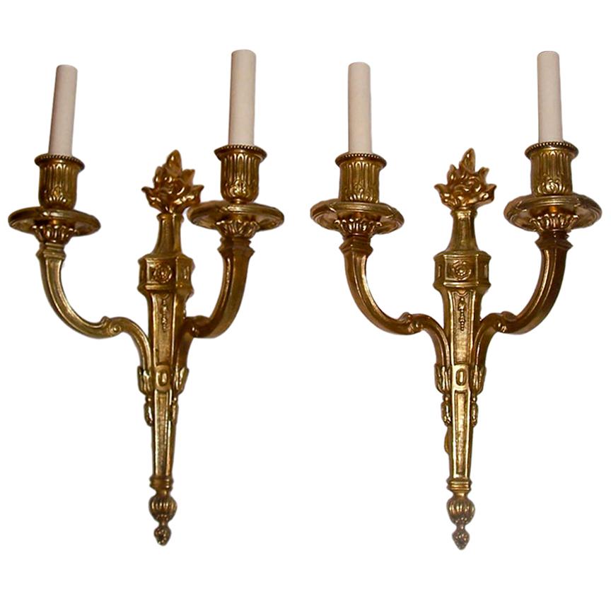 Set of Large Neoclassic Style Sconces, Sold Per Pair