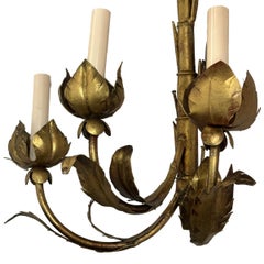 Set of Large Palm Frond Sconces, Sold per pair
