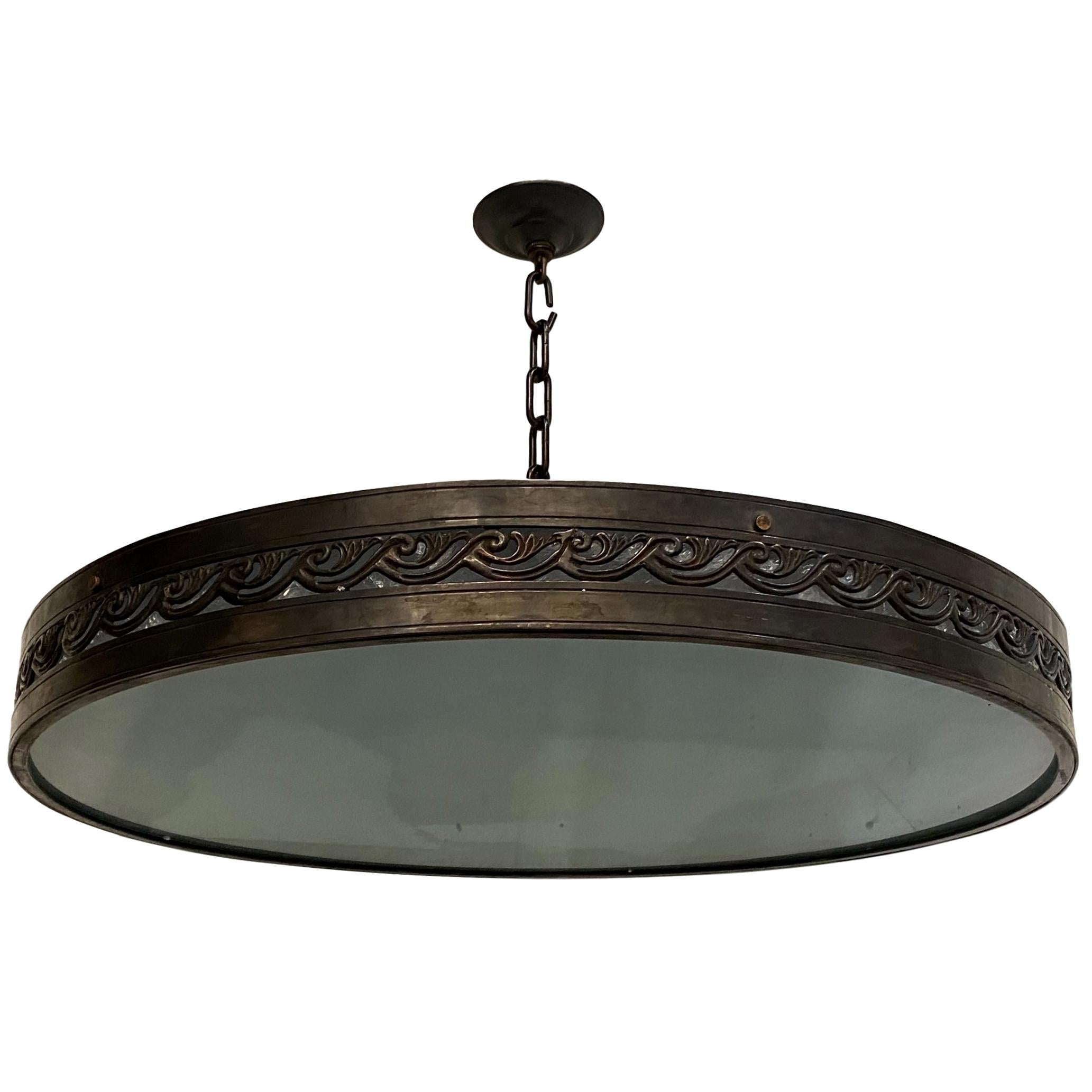 Set of Large Semi Flush Bronze Fixtures, Sold Individually