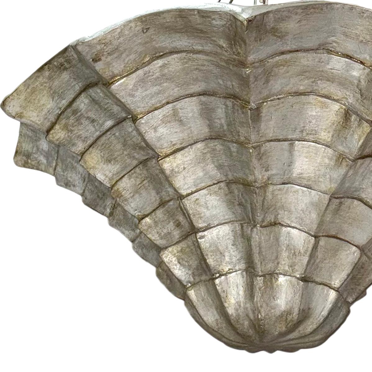 Set of Large Shell Plaster Fixtures.  Sold Individually In Good Condition For Sale In New York, NY