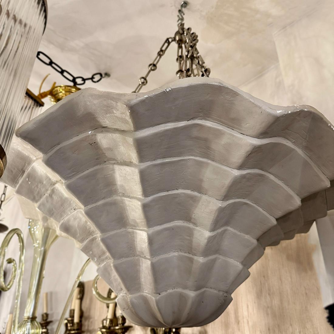 Mid-20th Century Set of Large Shell Shaped Plaster Fixtures, Sold individually For Sale