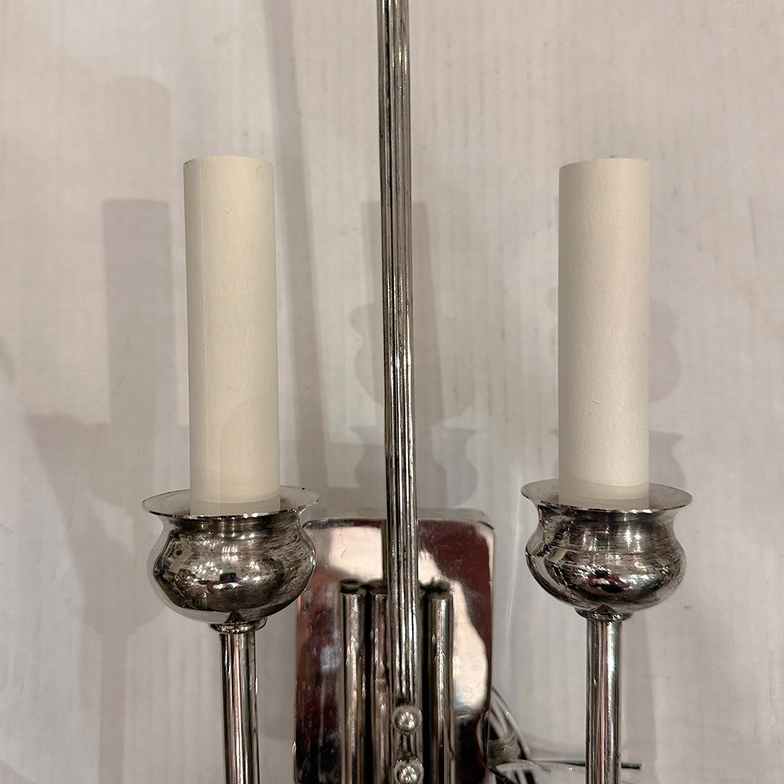 Set di grandi lampade placcate in argento, vendute a coppie In condizioni buone in vendita a New York, NY