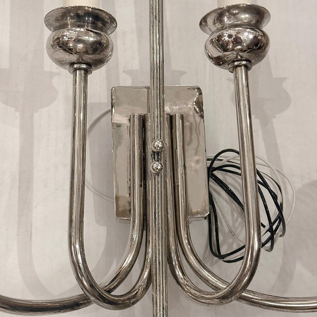 Bronzo Set di grandi lampade placcate in argento, vendute a coppie in vendita