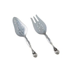 Set von großen Fischserviergeschirr aus Sterlingsilber von Georg Jensen in Ornamental, Muster 38