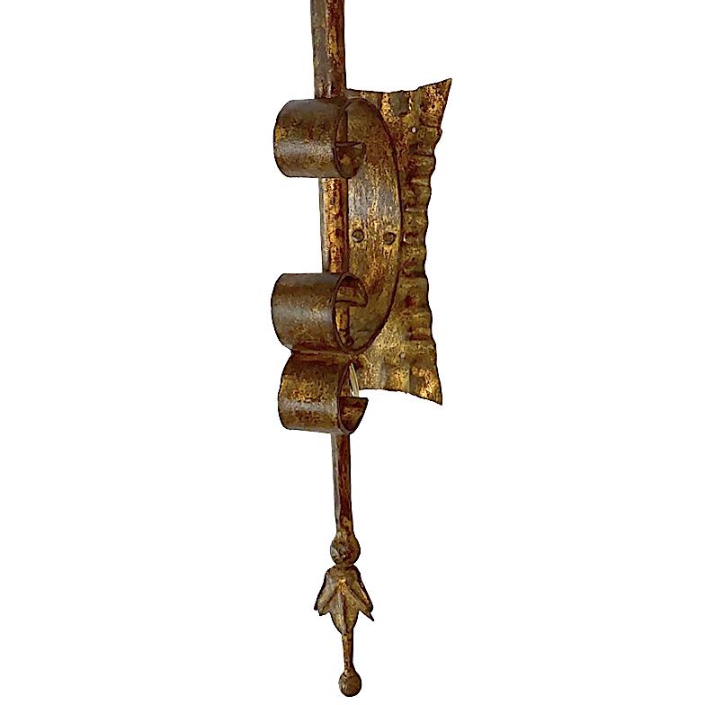 Italian Set of Large Torch Gilt Metal Sconces, Sold Per Pair For Sale