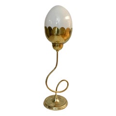 Set of Large Tulip Table Lamps with Glass Globes, Sold Per Pair