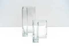 Set of Two Large "Angolari" Vases by Roberto Sambonet for Baccarat, 1978