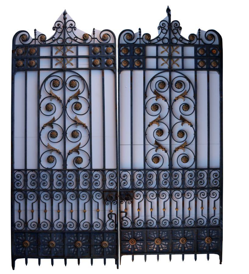 Set of Large Victorian Wrought Iron Driveway Gates For Sale 2