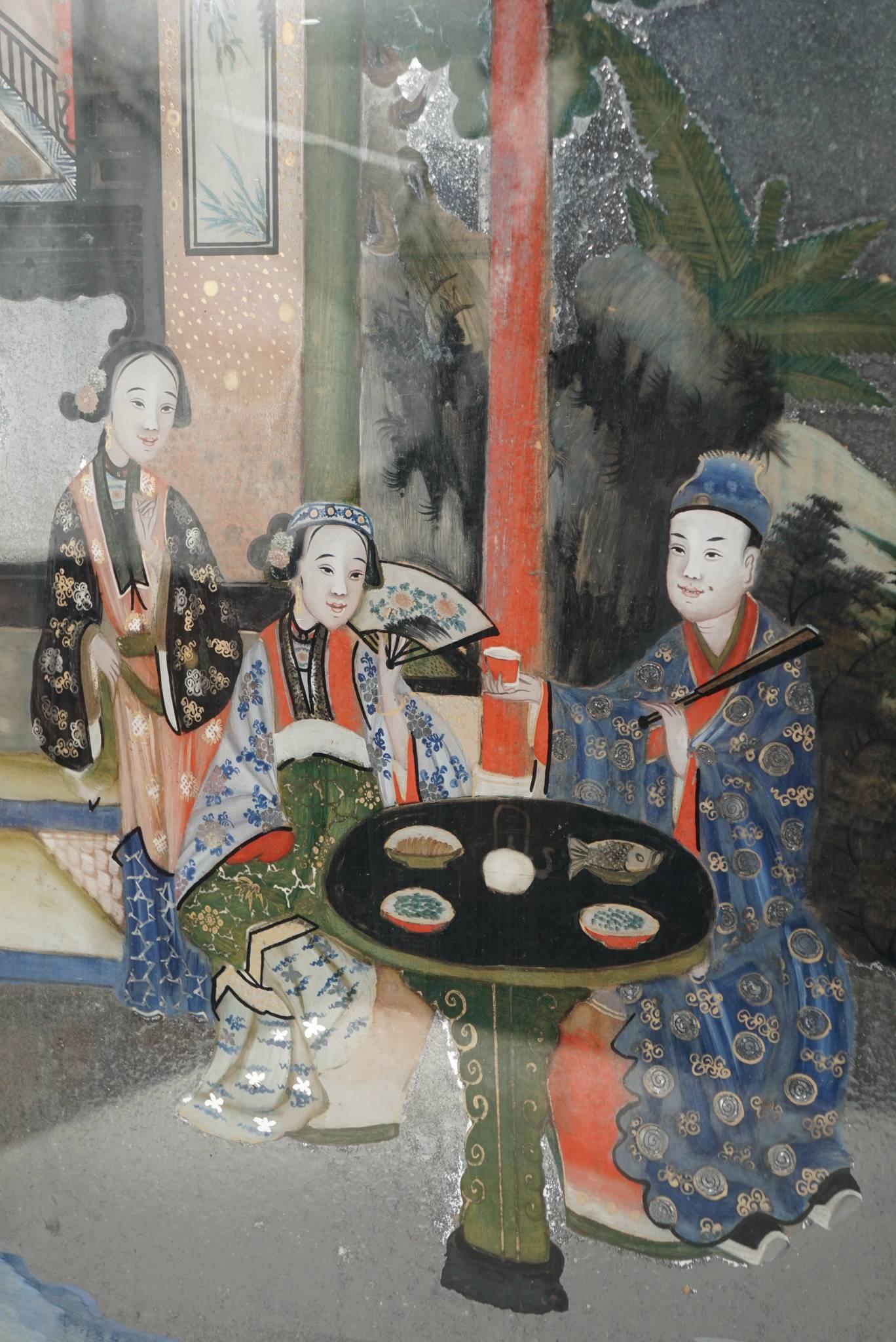 18th Century Set of Late 18th-Early 19th Century Chinese Reverse Paintings on Glass