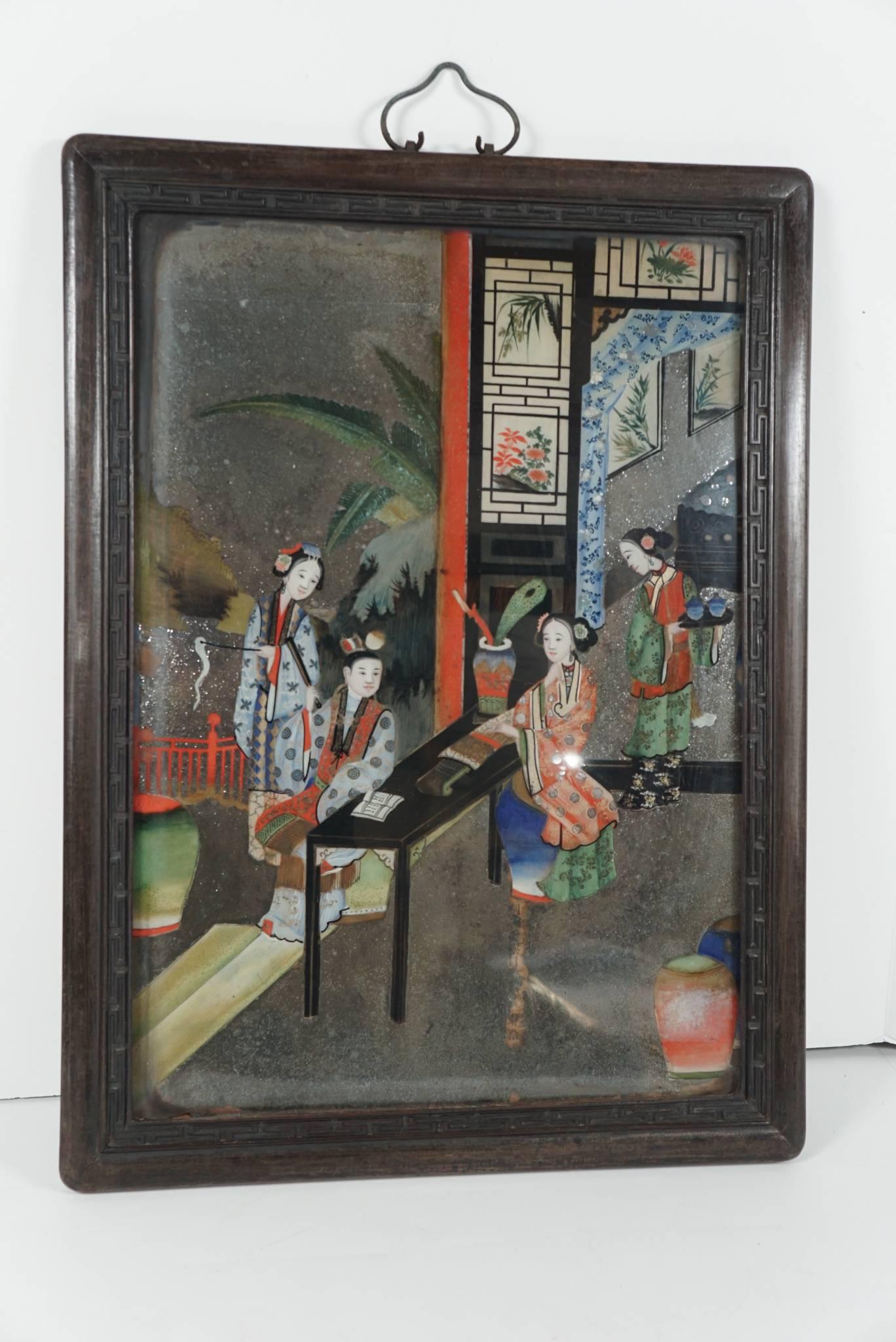 Set of Late 18th-Early 19th Century Chinese Reverse Paintings on Glass 3