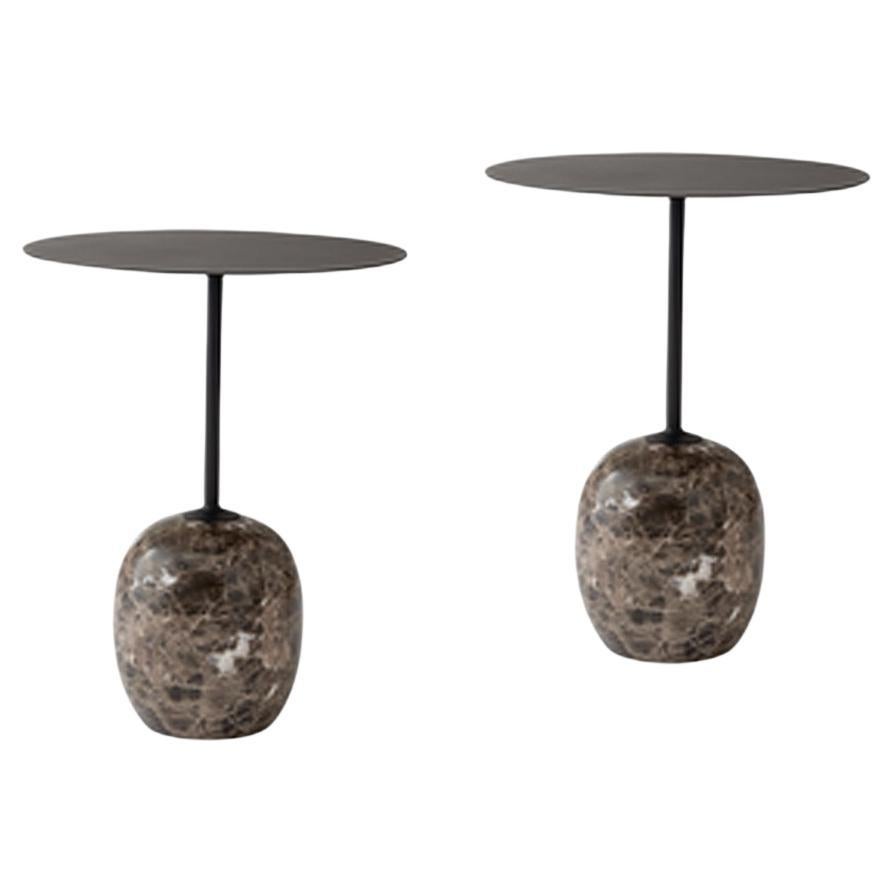 Set of Lato Ln8 Warm Black Round Top Side Tables by Luca Nichetto for &tradition For Sale