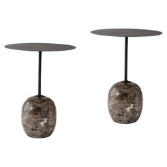 Set of Lato Ln8 Warm Black Round Top Side Tables by Luca Nichetto for &tradition