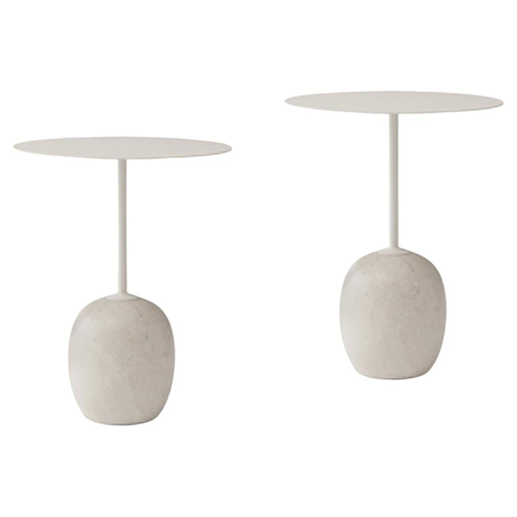 Set of Lato Ln8, White Round Top Side Tables, by Luca Nichetto for &Tradition For Sale