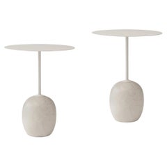 Set of Lato Ln8,White Round Top Side Tables, by Luca Nichetto for &Tradition