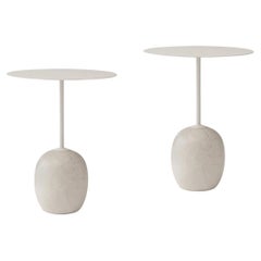Set of Lato LN8, White Round Top Side Tables, by Luca Nichetto for &Tradition