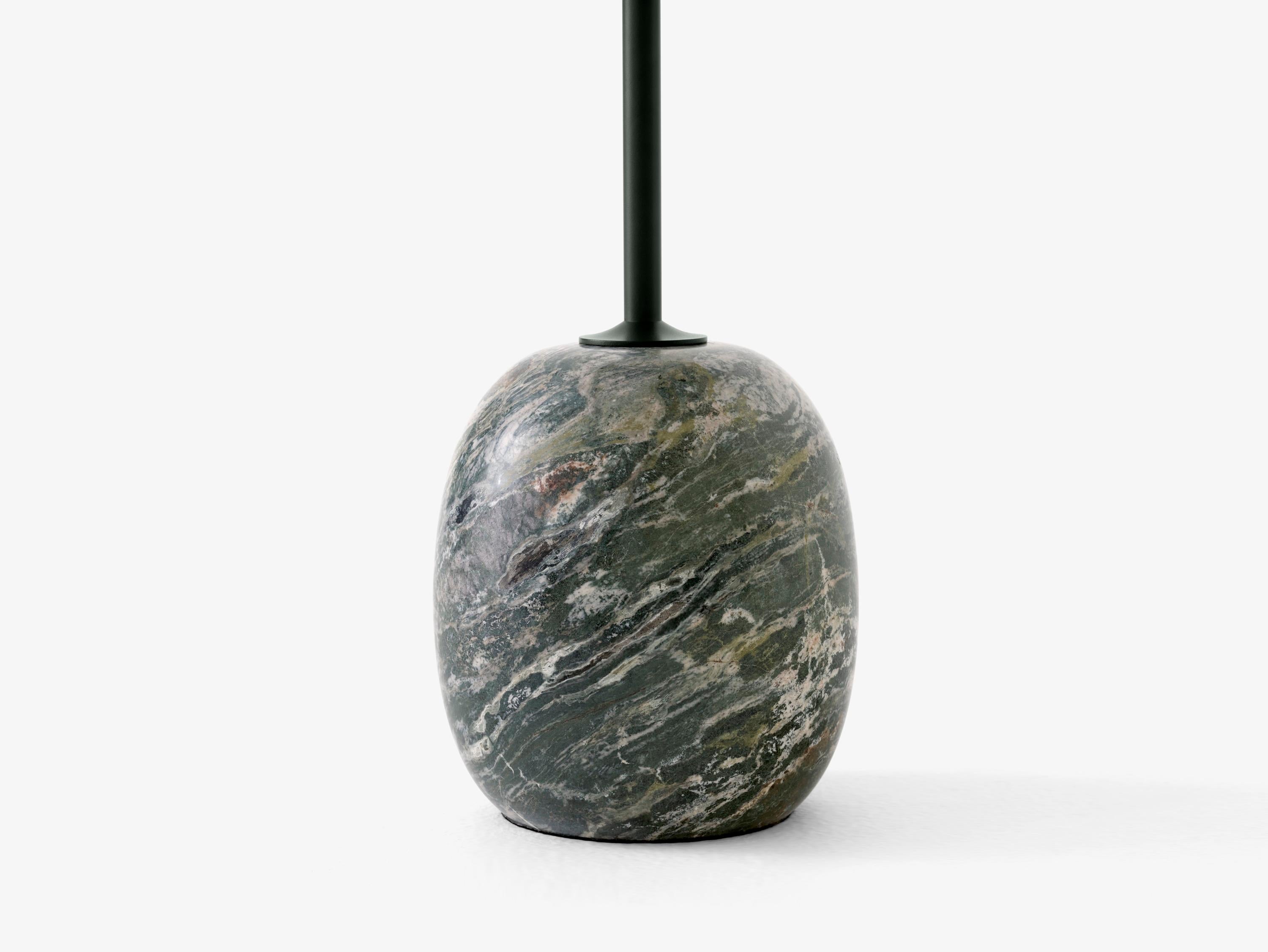 Set of Lato Side Tables in Deep Green Steel & Verde Alpi Marble for & Tradition In New Condition In Dubai, AE
