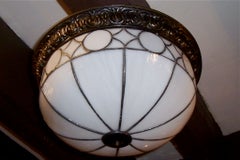 Set of Leaded Glass Light Fixtures, Sold Individually
