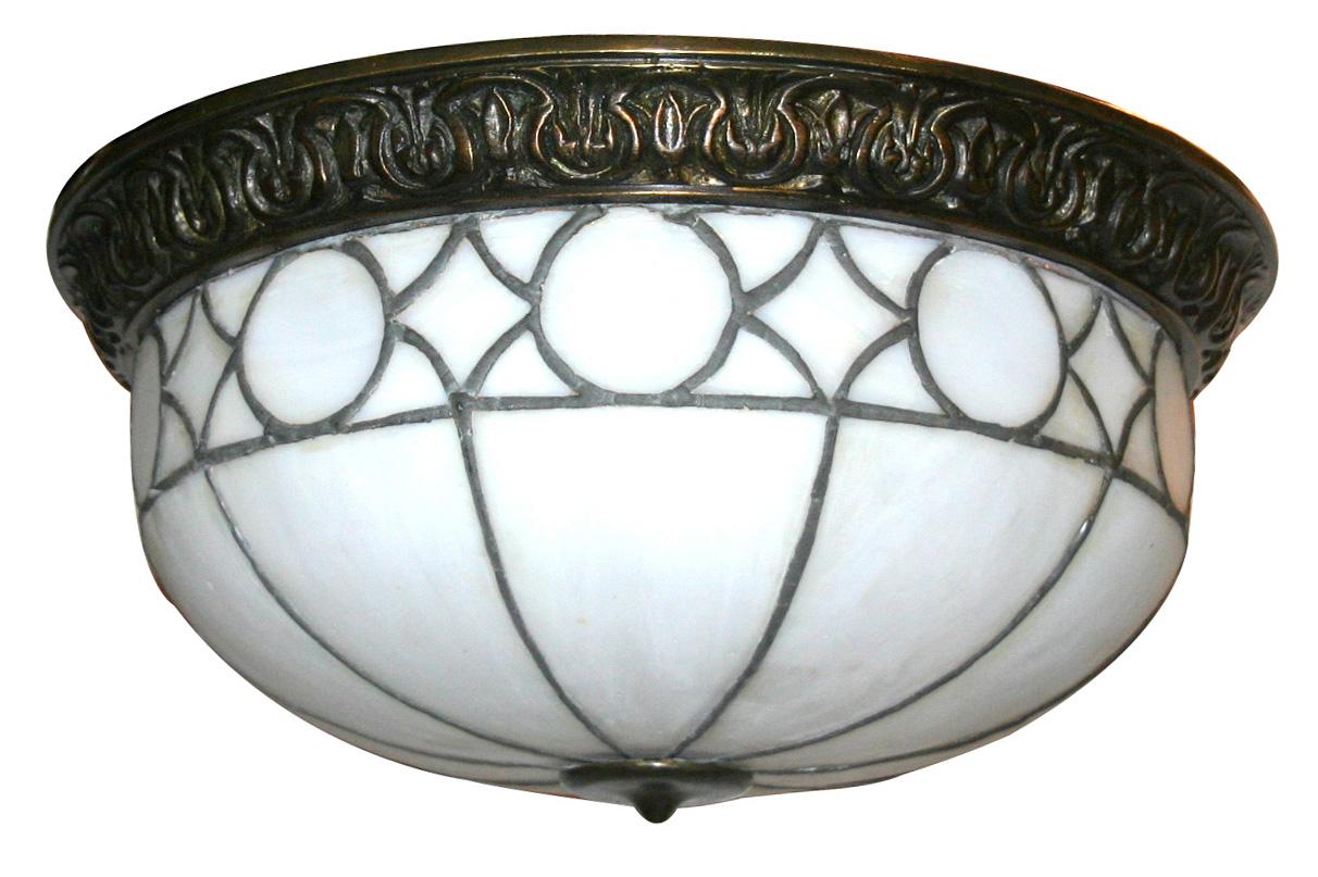 Mid-20th Century Set of Leaded Glass Light Fixtures, Sold Individually For Sale