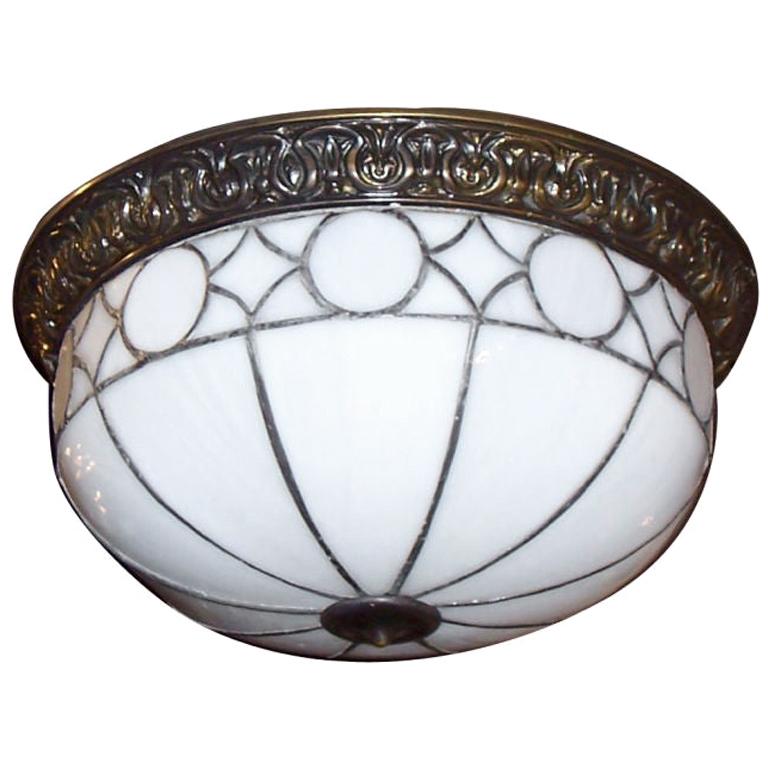 Set of Leaded Glass Light Fixtures, Sold Individually