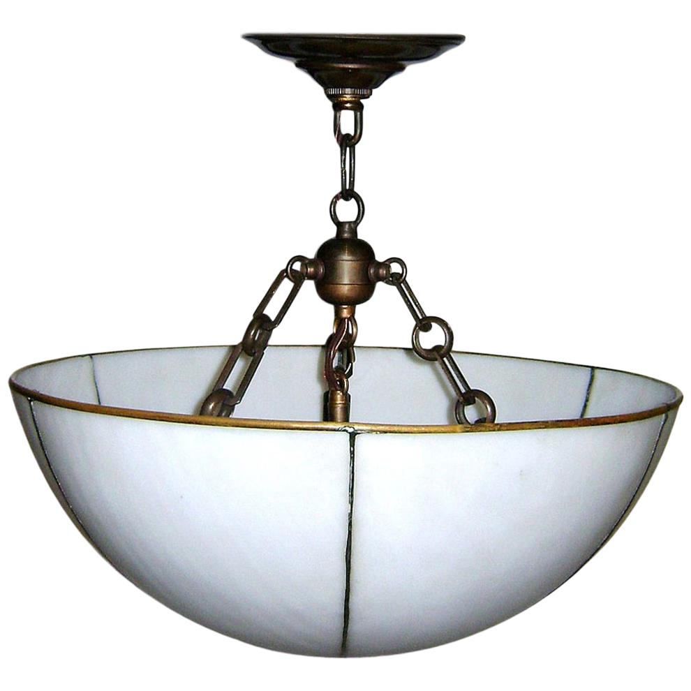 Set of English Leaded Glass Pendant Light Fixtures, Sold Individually