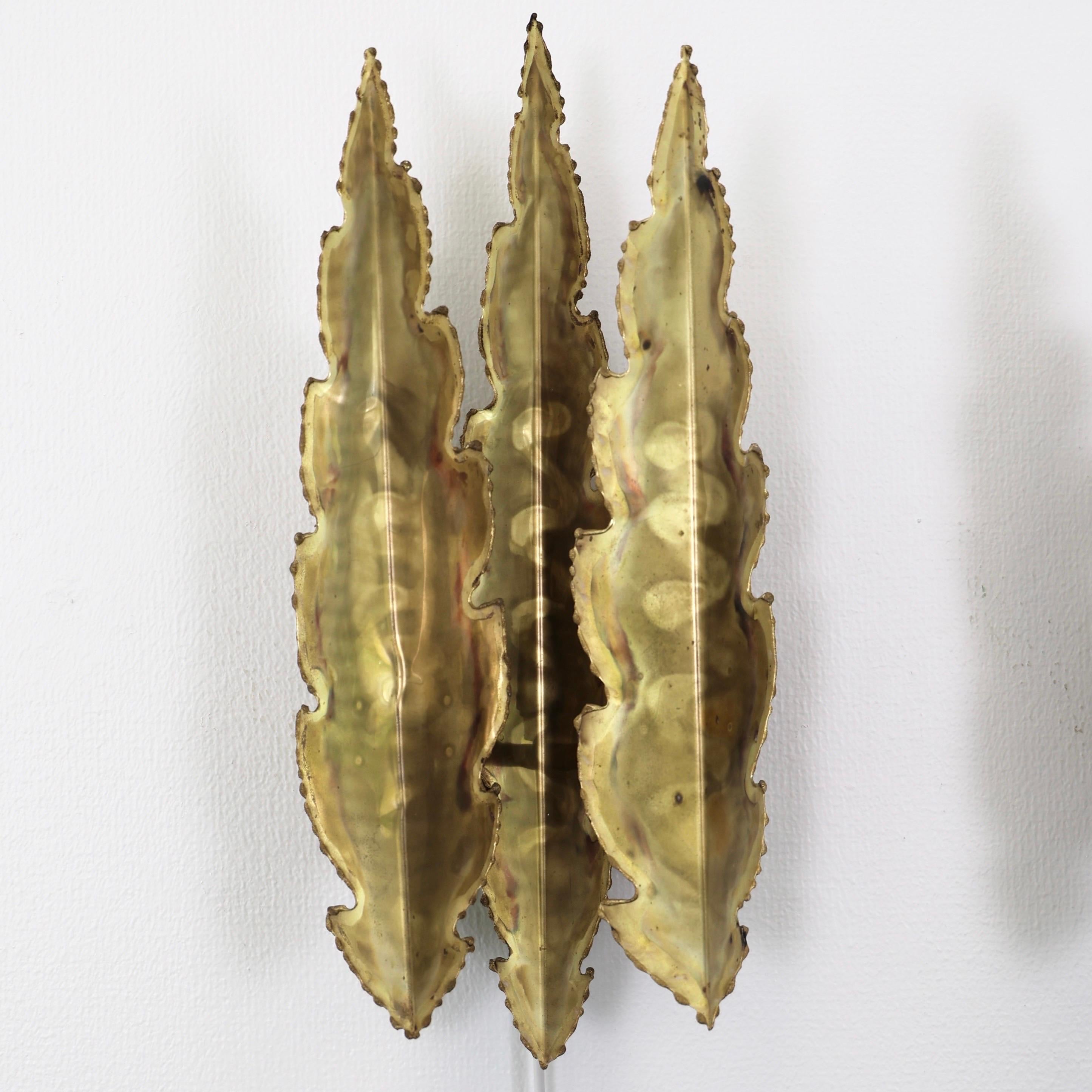 Ensemble d'appliques en laiton en forme de feuilles par Svend Aage I Holm Sorensen, 1960, Danemark en vente 1