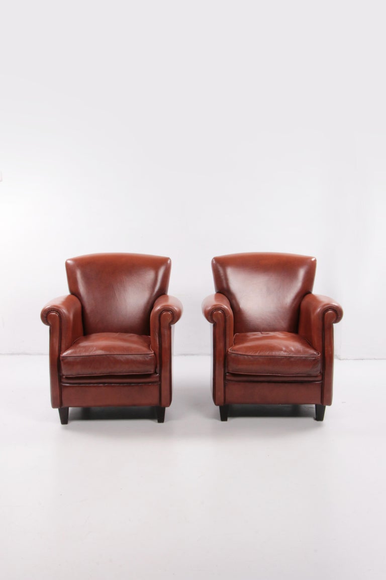 Set of Leather Armchairs with Wonderfully Comfortable Sheepskin Leather