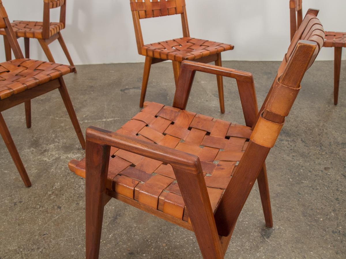 Mid-Century Modern Set of Leather Strap Chairs by Mel Smilow