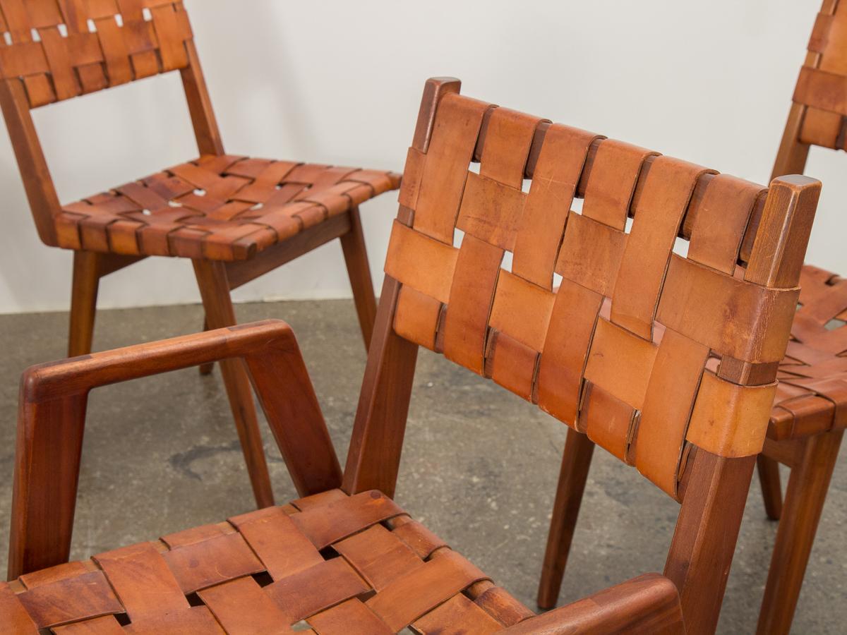 American Set of Leather Strap Chairs by Mel Smilow