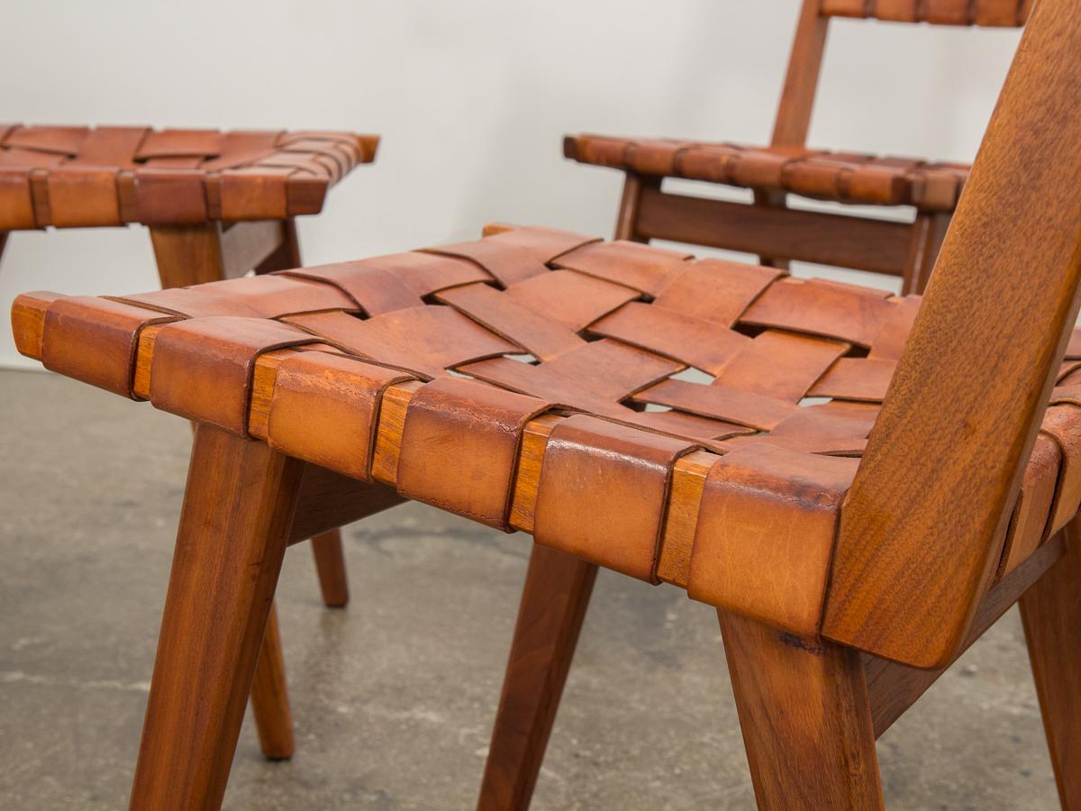 Joinery Set of Leather Strap Chairs by Mel Smilow