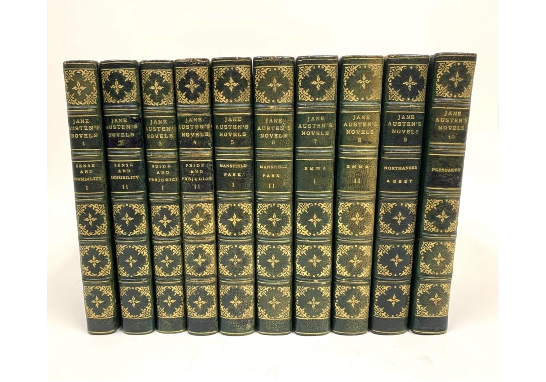 Reginald Brimley Johnson, Ed. London, J.M. Dent & Co., 1898., 2nd edition 1900.

Bound in dark blue leather with blue and tan marbelized papers with velum covered illustrations, red ribbon markers.

6 7/8