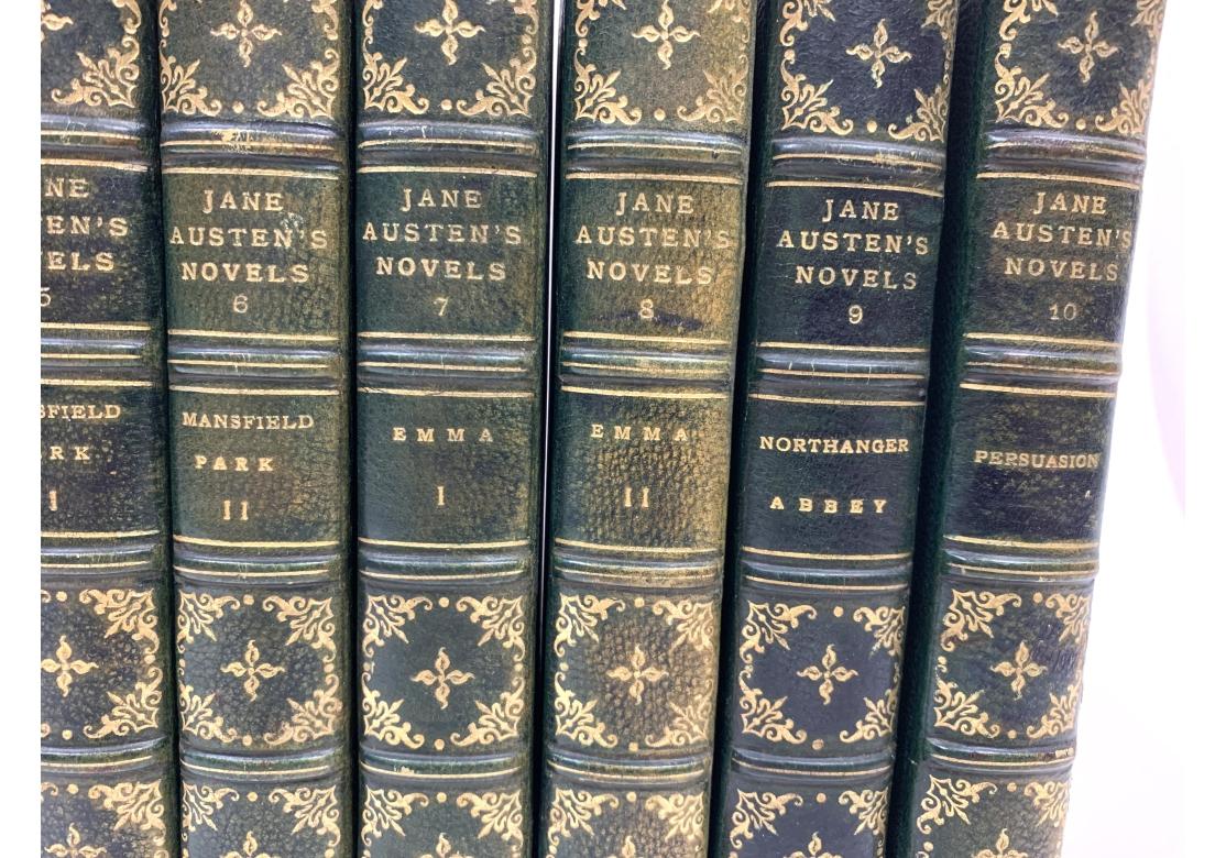 English Set Of Leatherbound Books- Jane Austen's Novels In 10 Complete Volumes, 1900