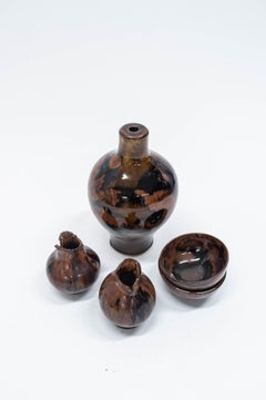 Set of Leif Heiberg Myrdam Glazed Stoneware Vases and Bowls, All Signed