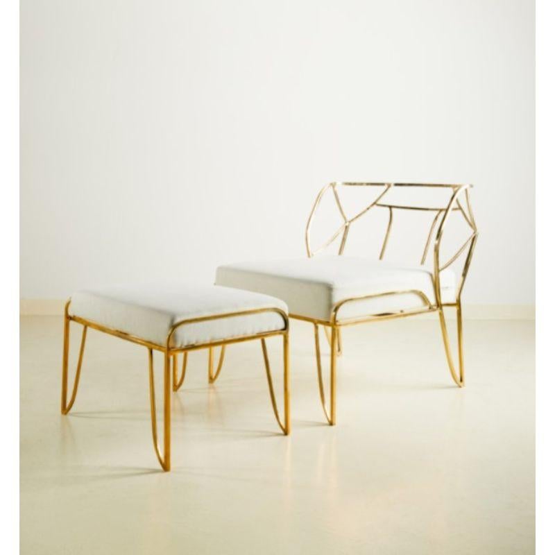 Contemporary Set of Lena Armchair & Stool by Masaya For Sale